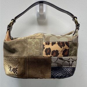 Y2K Coach Patchwork Shoulder Bag - Brown and Black